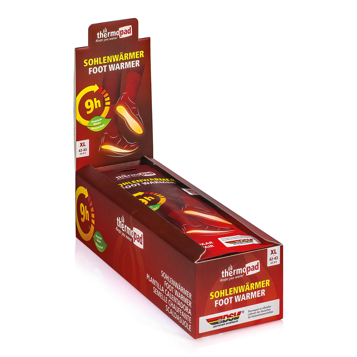 Thermopad Sohlenwärmer XXL 44 – 46, Bis zu 9 Stunden angenehme Wärme für deine Füsse, produktansicht 1