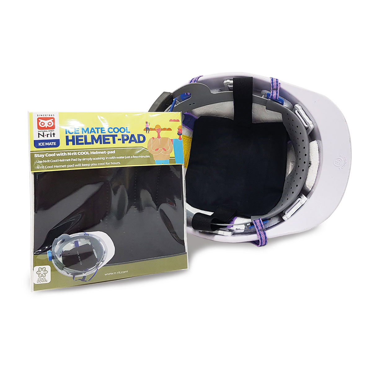 N-rit Kühlender Helmeinsatz Cool Helmet-Pad, Helmet-Pad mit Kristall-Polymer-Kühltechnologie