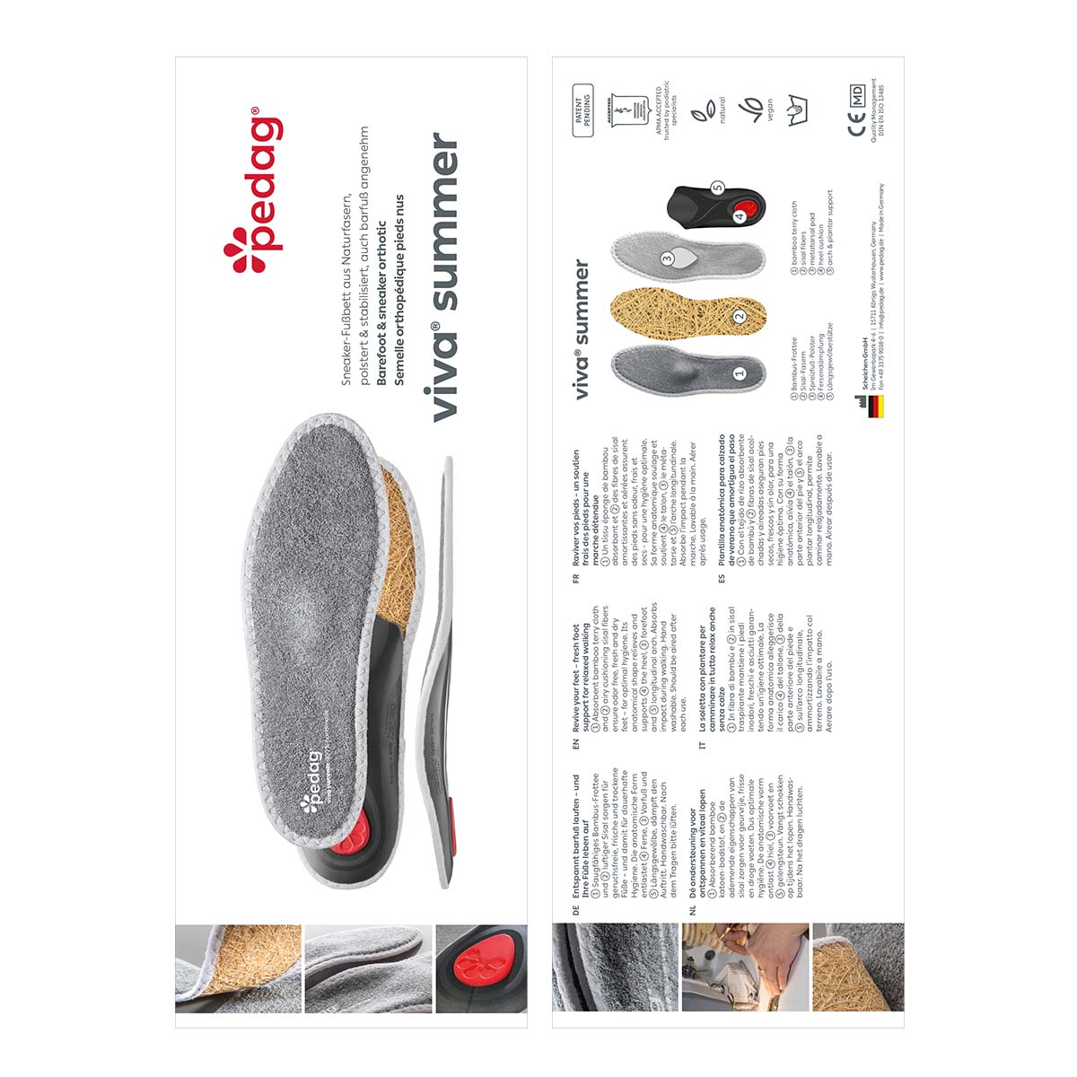pedag Fussbett Viva Summer, Sneaker-Fussbett aus Naturfasern, produktansicht 1