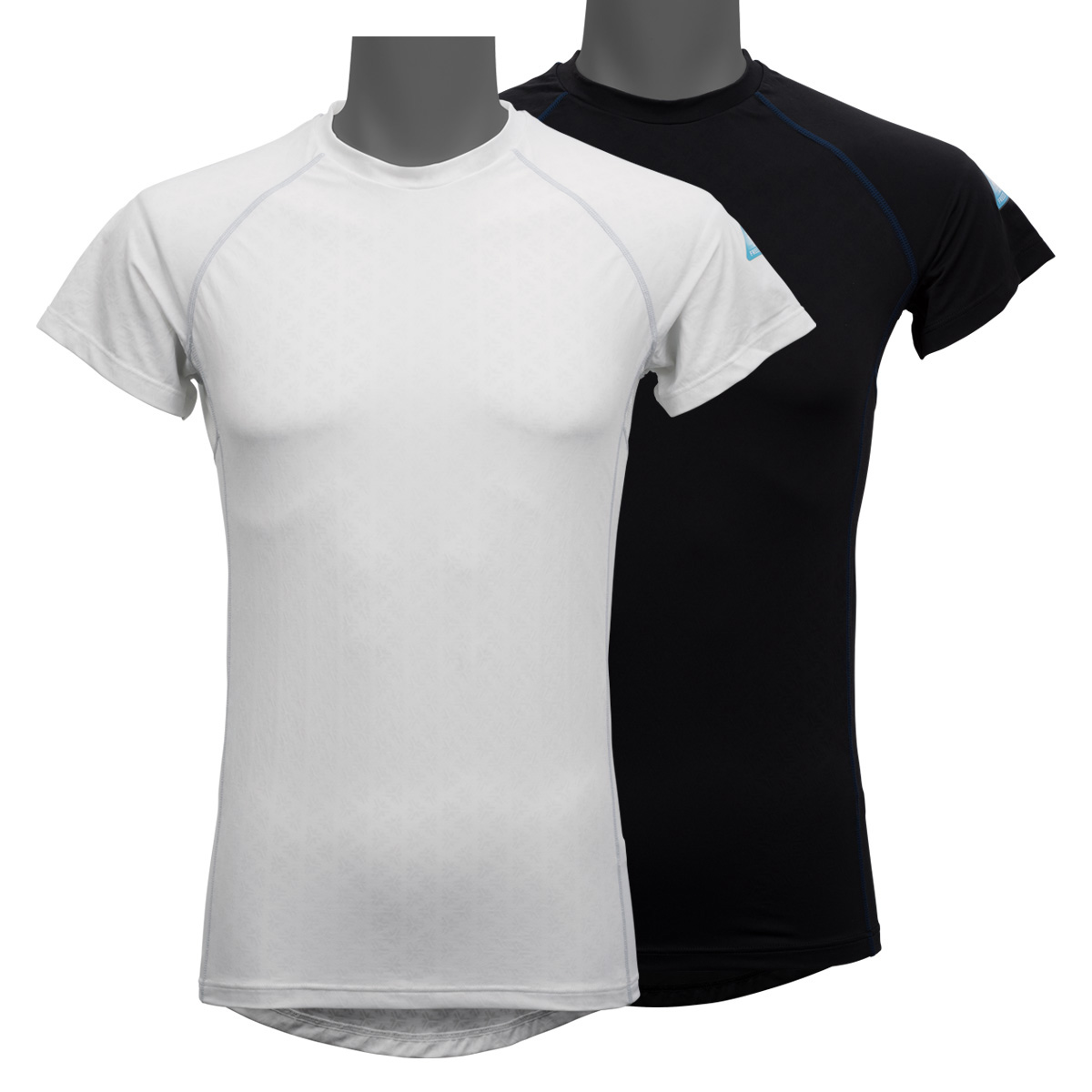 Freeze Tech Kühlendes Funktionsshirt, in schwarz und weiss, T-Shirt mit aktiver Kühlung und UV-Schutz
