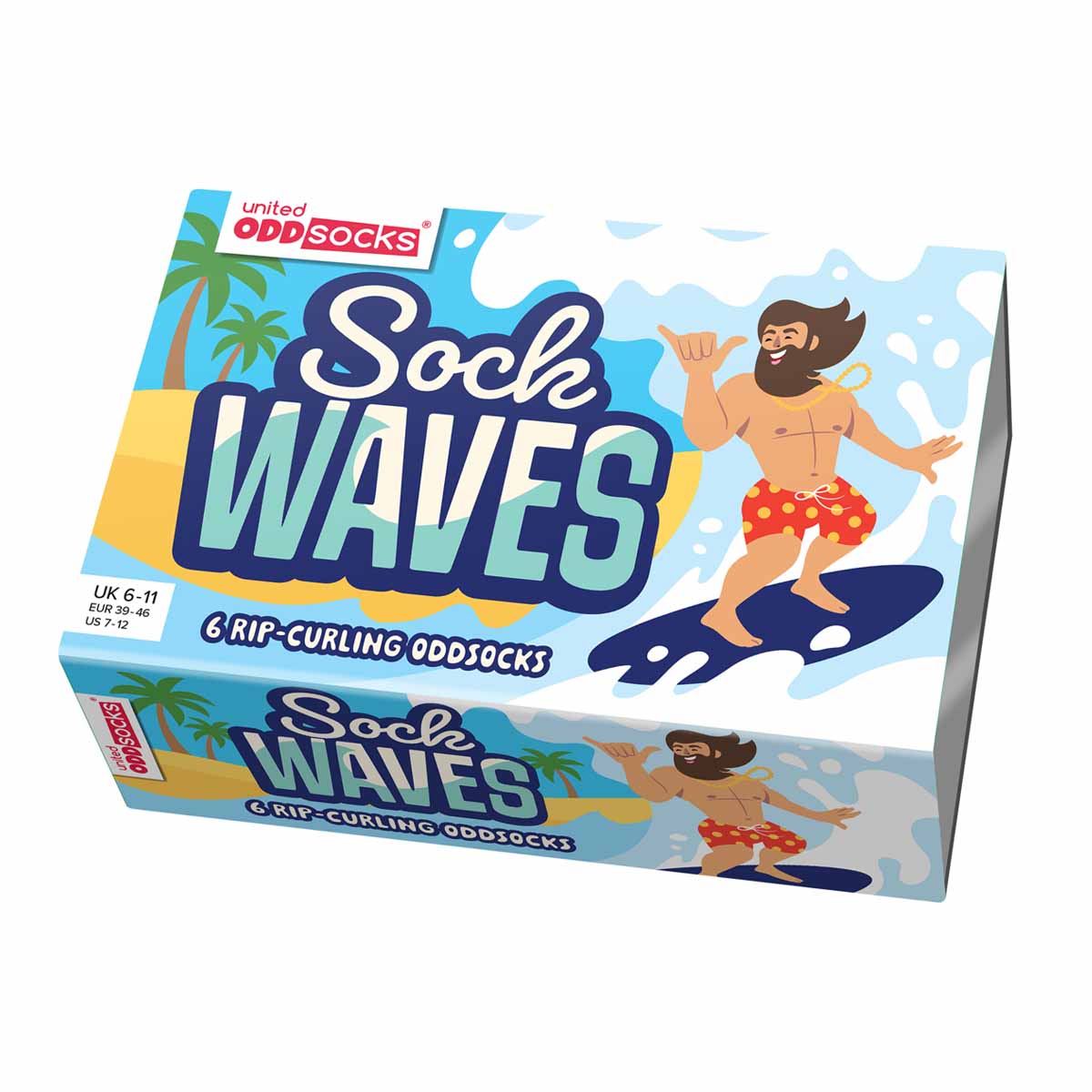 United Oddsocks Sock Waves 39-46, Wellen, Meer und Surfkultur als Socken-Geschenkbox, produktansicht 1