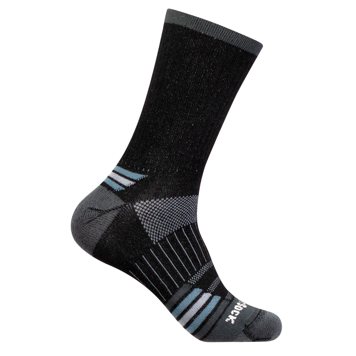Wrightsock Escape Crew black pearl: mitteldicke, wadenhohe Wandersocke und Anti-Blasen-System in Farbe perlschwarz