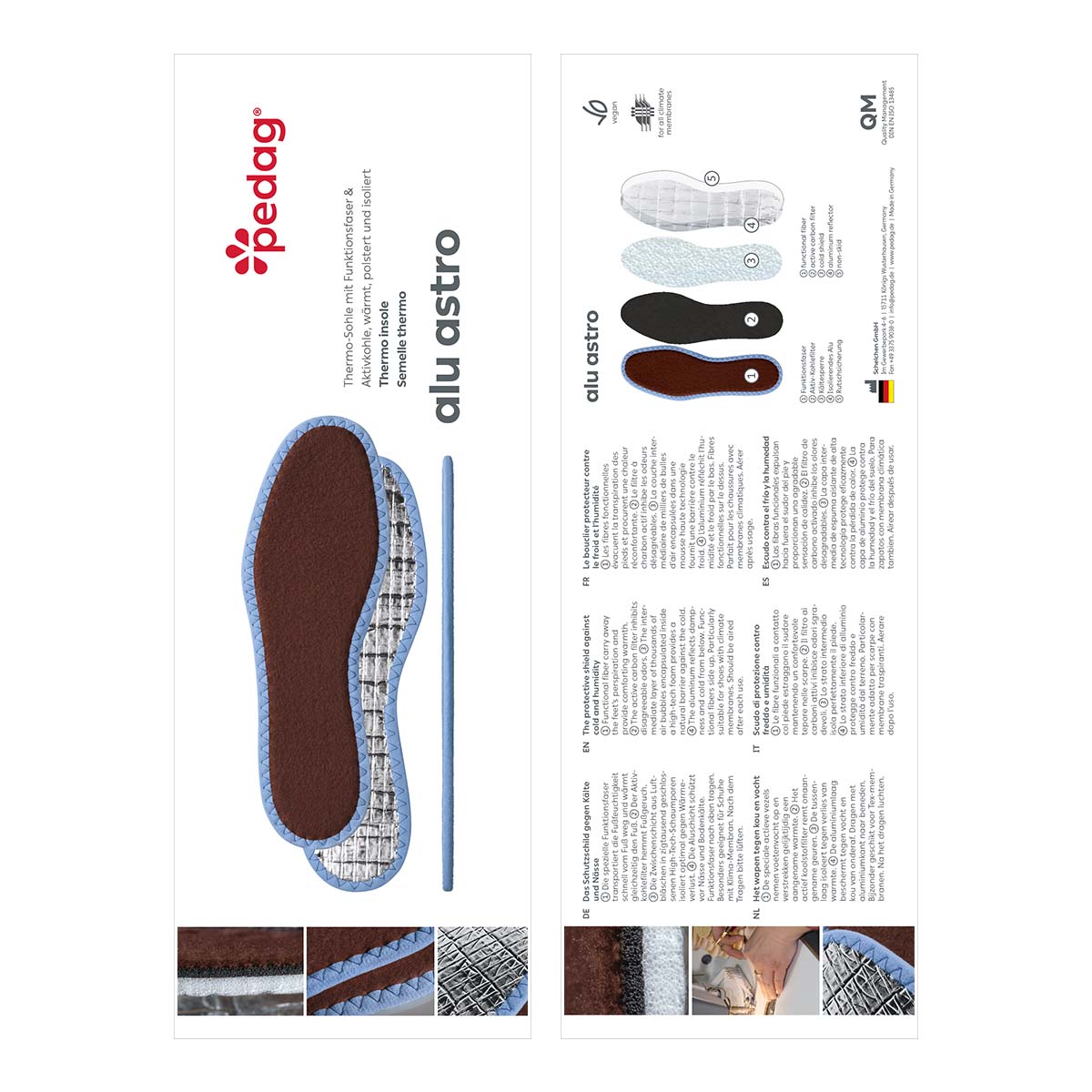 pedag Thermosohle Alu Astro, Kälte-isolierende Einlegesohle, produktansicht 1