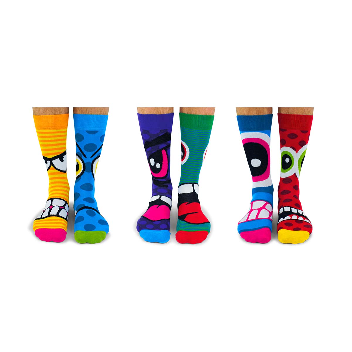 United Oddsocks The Stress Heads 39-46, Sechs hungrige Stressmonster-Socken