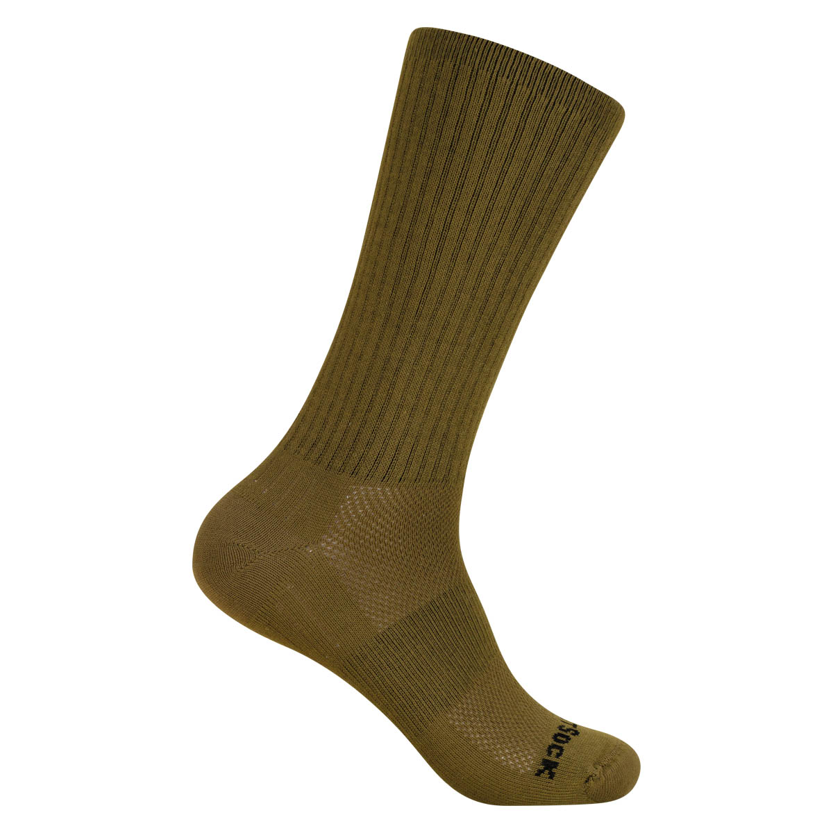 Wrightsock Silver Escape Crew Army coyote brown: mitteldicke, robuste, wadenhohe Militärsocke mit Silberfaser und Anti-Blasen-System in Farbe coyote braun