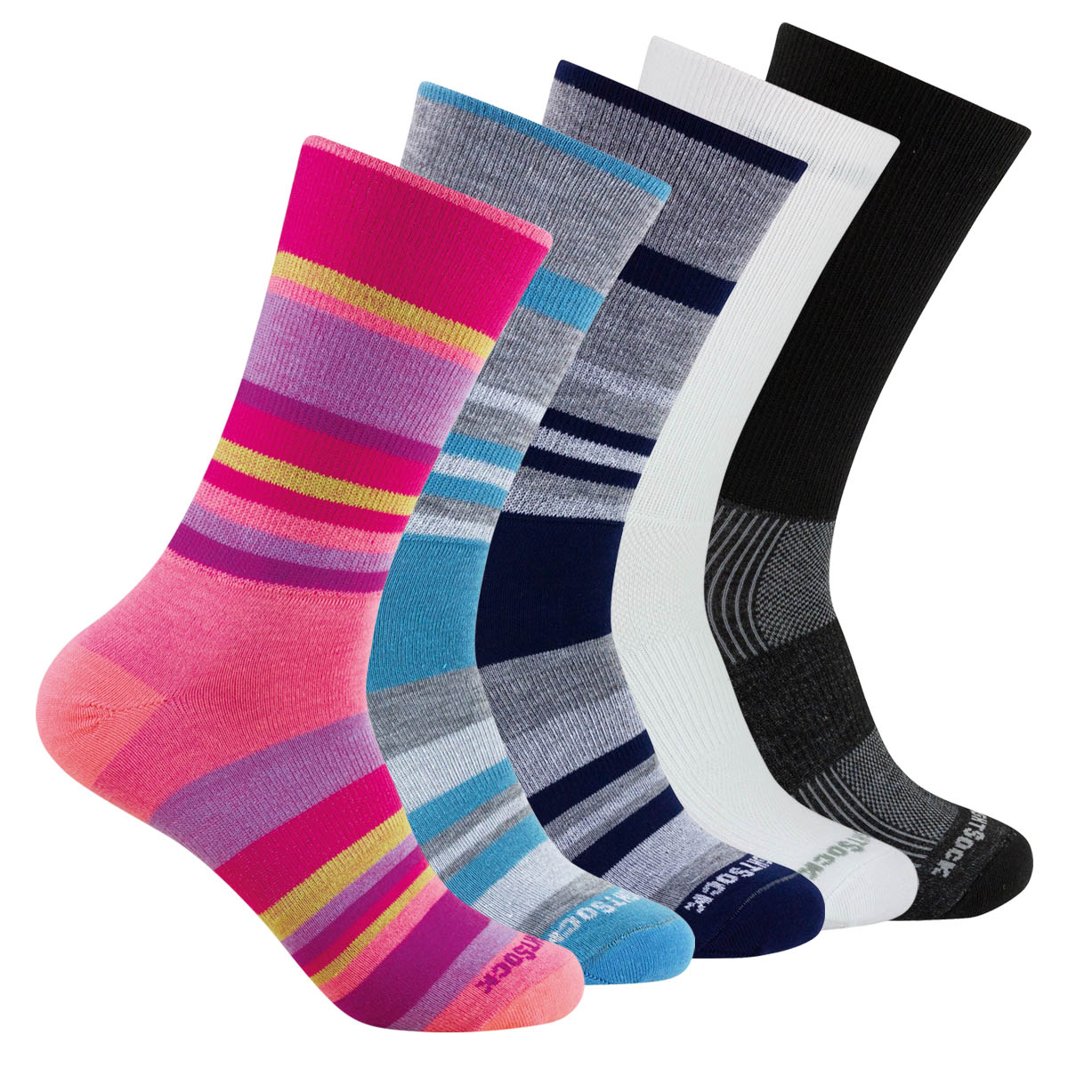 Wrightsock Explore Crew: ungepolsterte, leichte, wadenhohe Trekkingsocke mit dichterer Webart und Anti-Blasen-System in vielen Farben