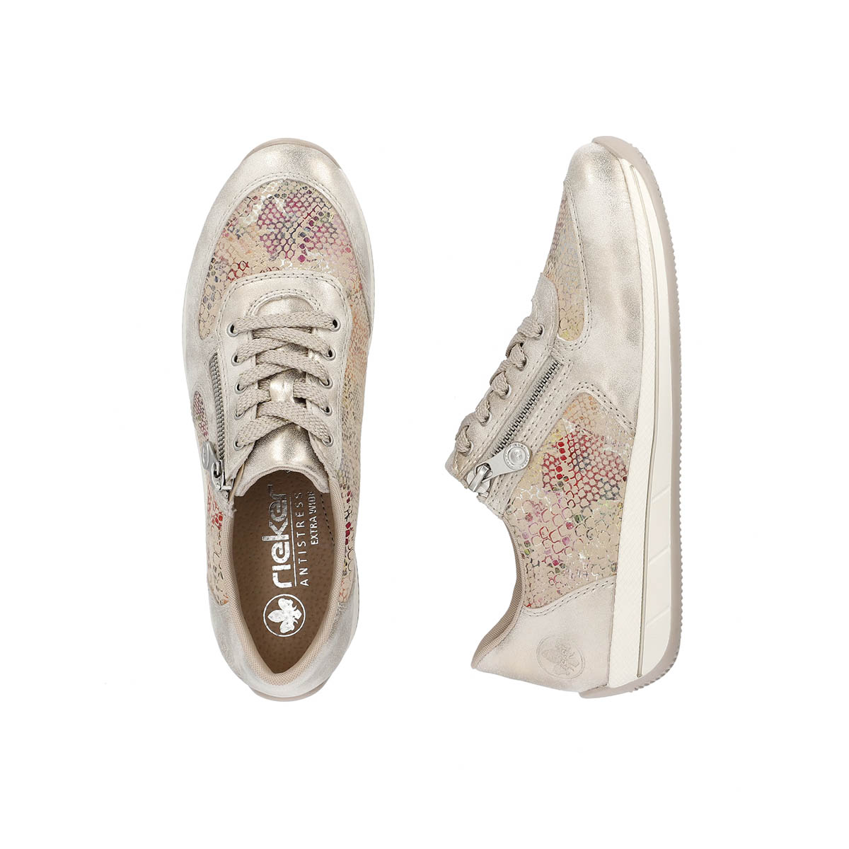 Rieker Sneaker mit Schürung und Reissverschluss weiss, produktansicht 3