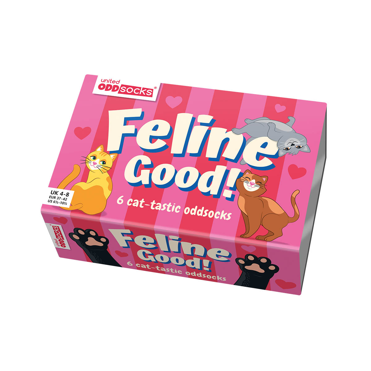 United Oddsocks Feline Good 37-42, 6 freche Katzensocken in der Geschenkbox, produktansicht 1