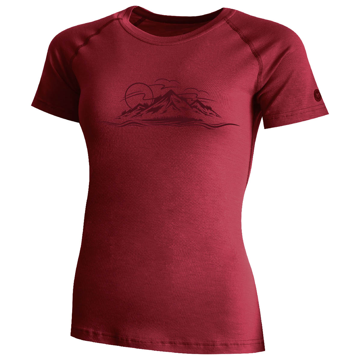 Lasting Galina: Merinoshirt mit Bergmotiv für Outdoor-Aktivitäten und Alltag