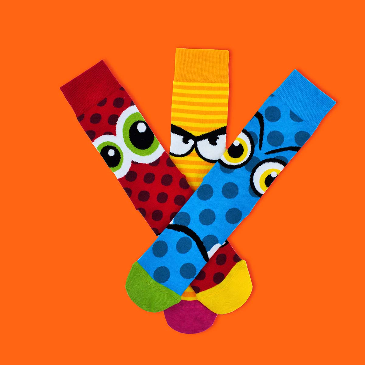 United Oddsocks The Stress Heads 39-46, Sechs hungrige Stressmonster-Socken, produktansicht 2