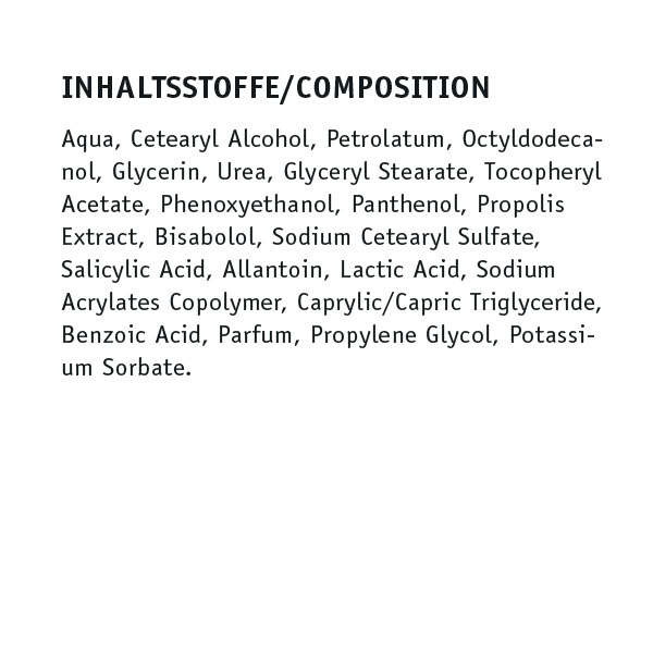 Saicara Fusscreme Foot Soft, Nicht fettende Hornhaut-Reduziercreme, Inhaltsstoffe