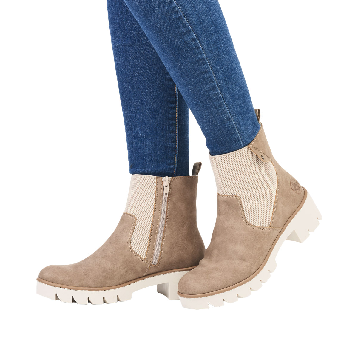 Rieker Chelsea Boots Samtvelour-Futter beigebraun, produktansicht 4