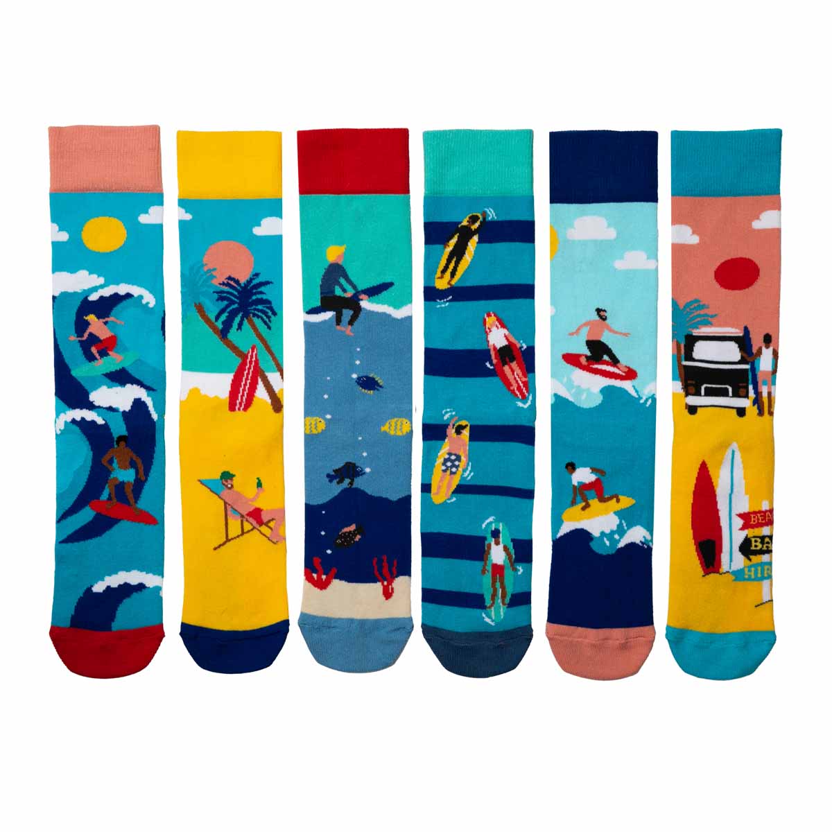 United Oddsocks Sock Waves 39-46, Wellen, Meer und Surfkultur als Socken-Geschenkbox