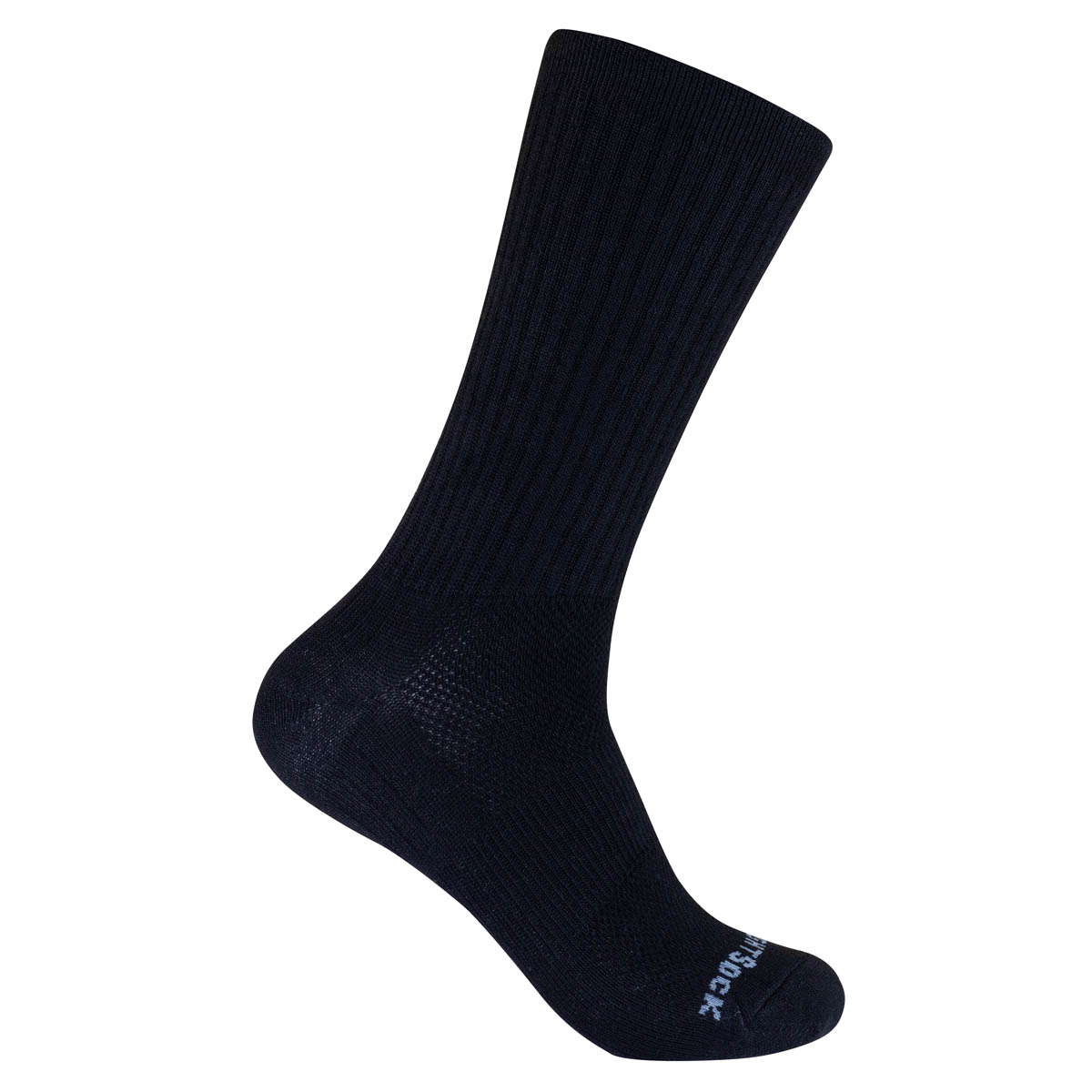 Wrightsock Silver Escape Army-Crew black army: mitteldicke, robuste, wadenhohe Militärsocke mit Silberfaser und Anti-Blasen-System in Farbe schwarz army