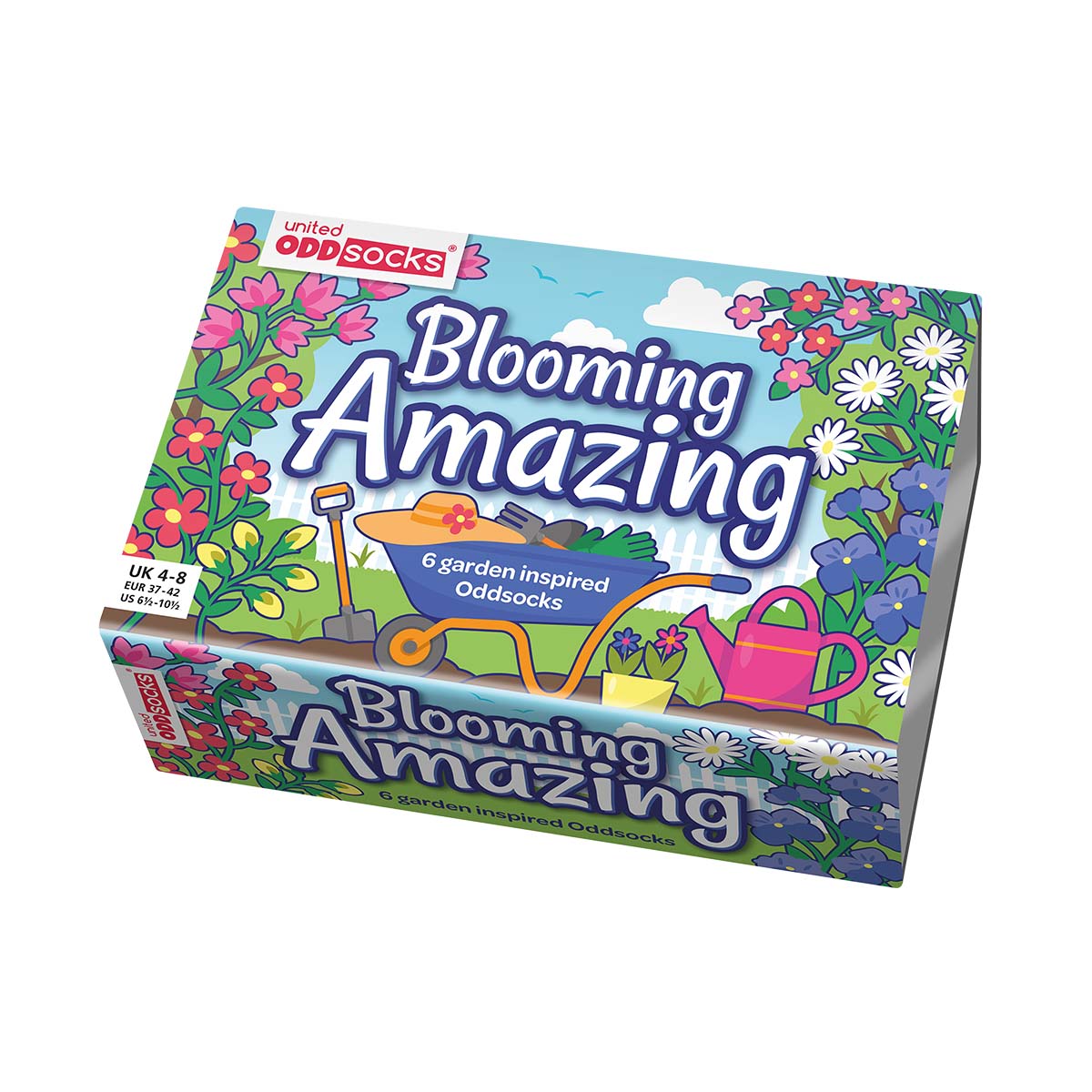 United Oddsocks Blooming Amazing 37-42, Blumengarten-Geschenkbox mit 6 Socken, produktansicht 1