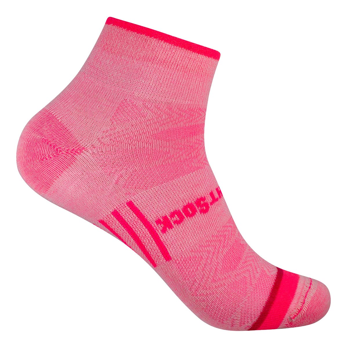 Wrightsock Coolmesh II Quarter Strawberry Pink: dünne, knöchelhohe Sportsocke ohne Polsterung und Anti-Blasen-System in Farbe erdbeer-pink