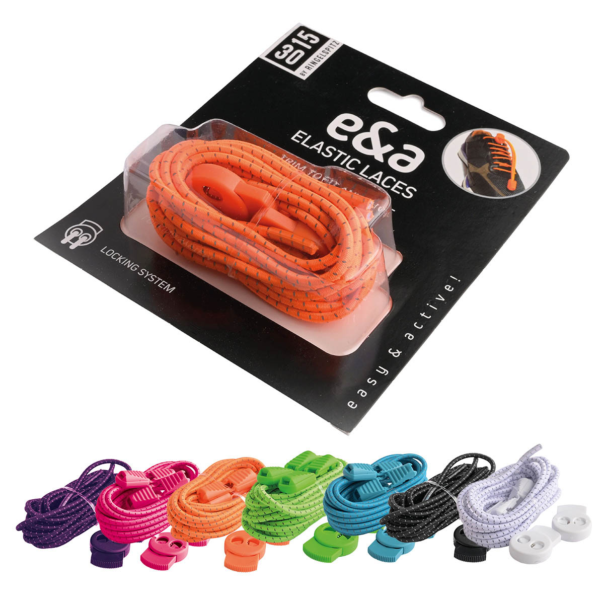 easy & active Schnürsenkel easy & active, Elastische, reflektierende Senkel mit Schnellverschluss