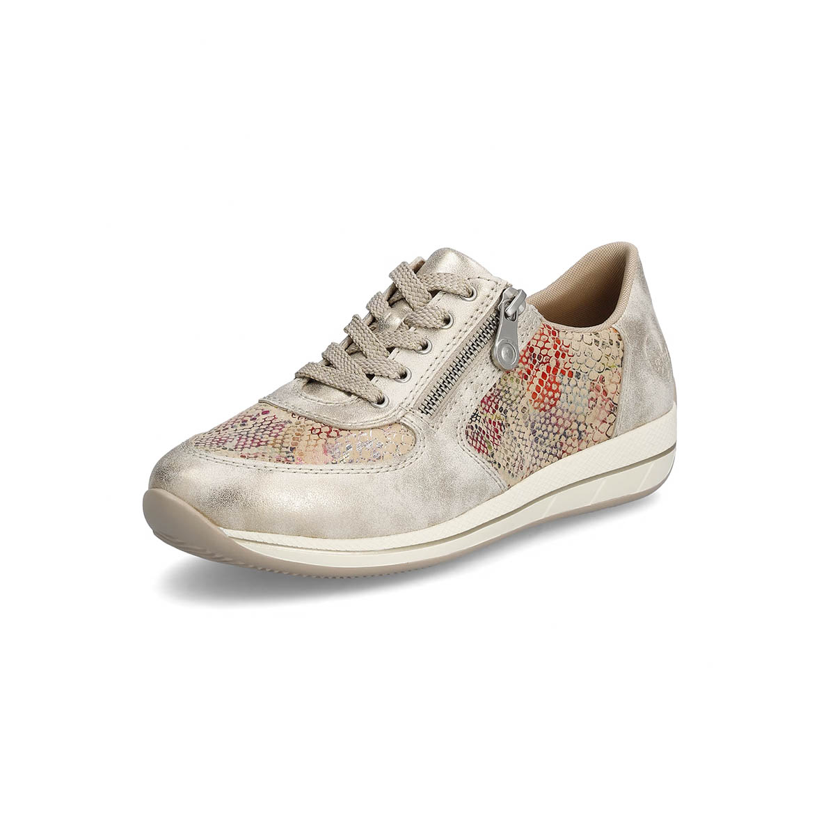 Rieker Sneaker mit Schürung und Reissverschluss weiss